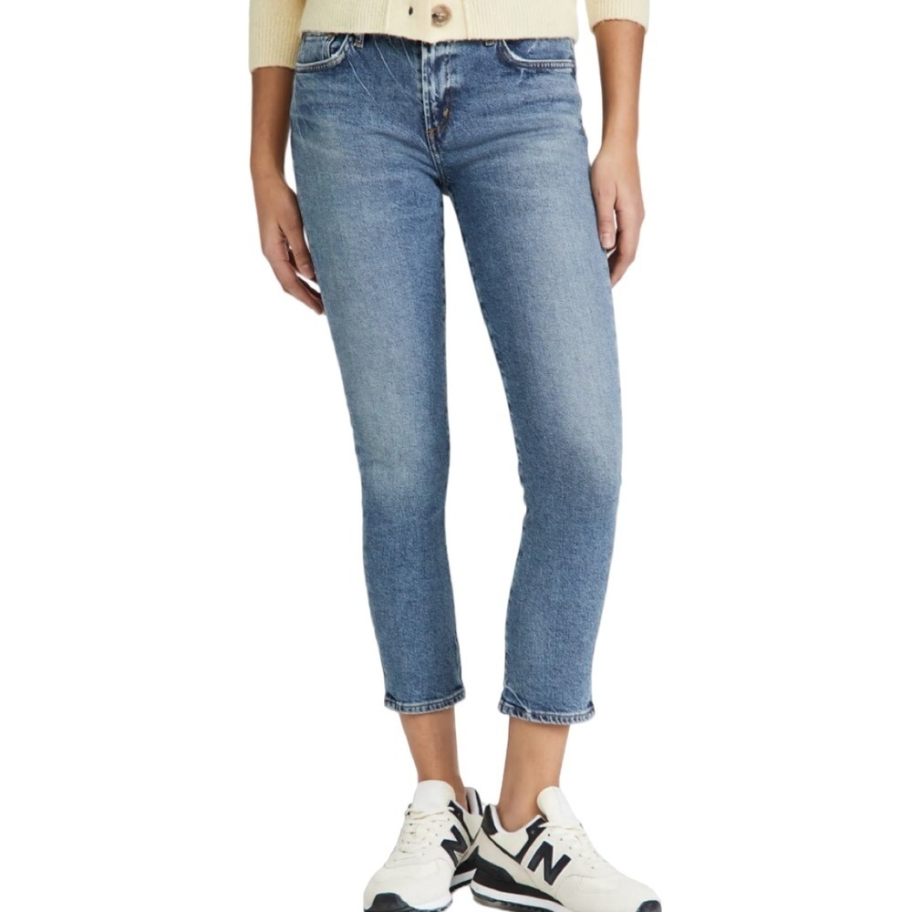 AGOLDE Toni Mid Rise Slim Straight Leg Ankle Light Med Blue Denim Jean Size 29